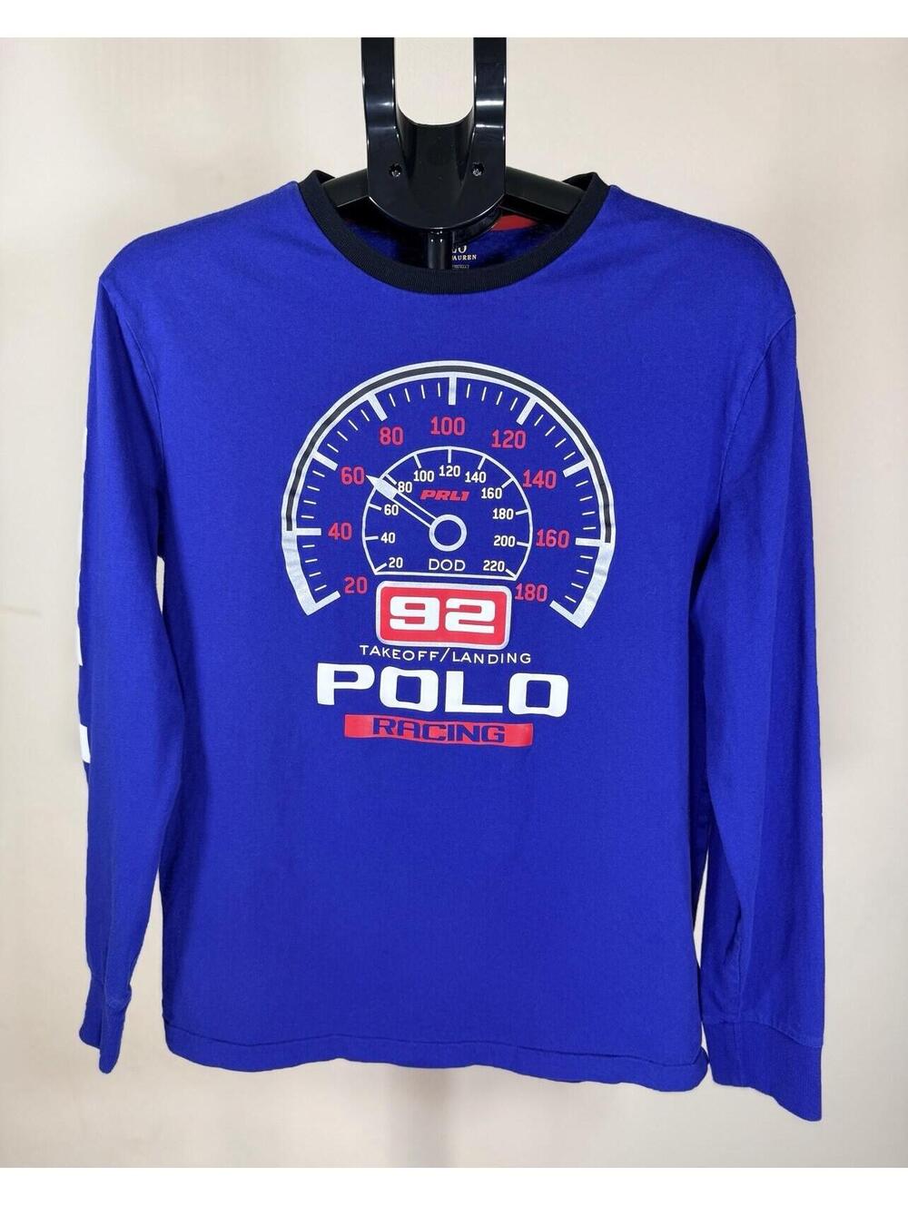 Polo Ralph Lauren 92 Racing Gauge Graphic Men's Long-Sleeve T-Shirt Size Small